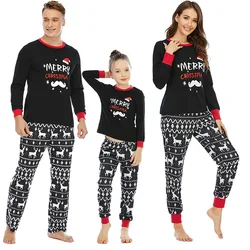 Роскошная уютная одежда для родителей и детей Ночная рубашка Пижама для пары Рождественская Мужская одежда для сна сочетающаяся семья из трех предметов