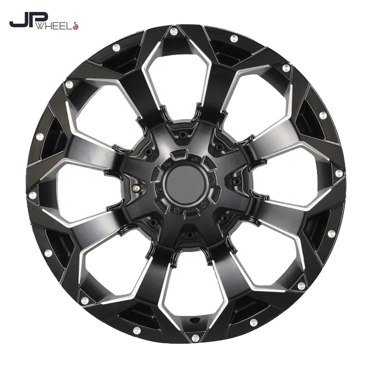 #R1016 multi spoke durable offroad wheels 6x139.7 16inch black car rim 17 16x8 aluminum wheel rim