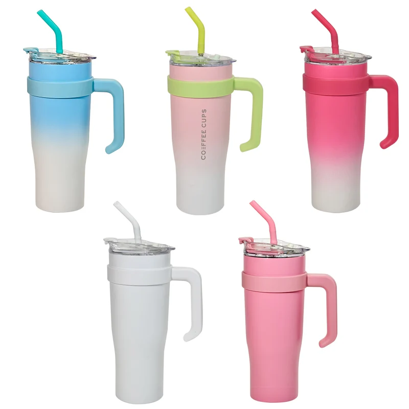 Hot selling giant stainless steel car cup 40oz large capacity handle ice cream cup