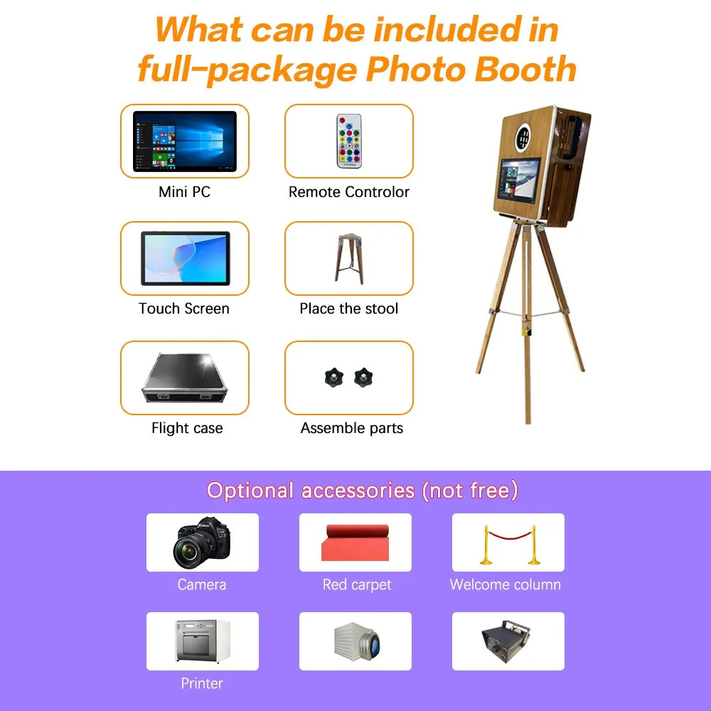 Proprint Wood Photo Booth Vintage Country Style Buy a Photo Booth Machine With Photo Booth Props