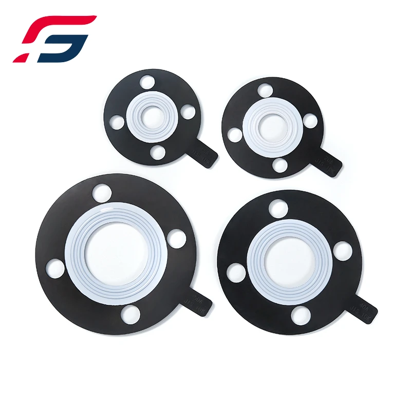 DN25 teflon ptfe coating full face flange gasket DIN standard PN10/ PN16 CLEAN PVC/HP-PVC flange gasket
