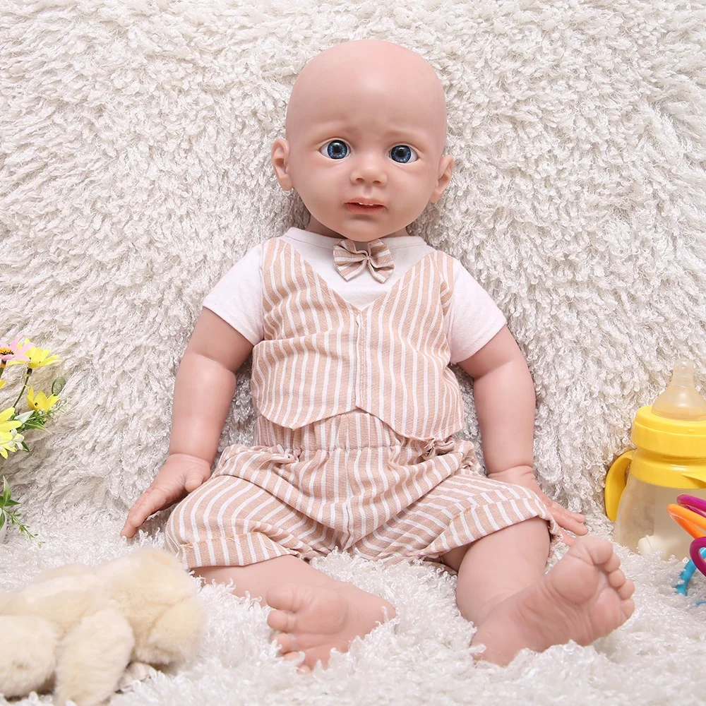 22 inch Full Silicone Reborn Baby Lovely Dolls Good Playmate for Kids