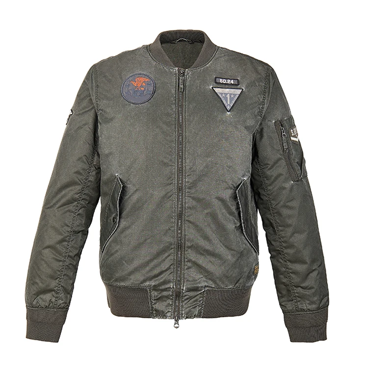 Windbreaker custom warm casual padded coat embroidered patches nylon men outerwear winter jacket waterproof bomber jacket men