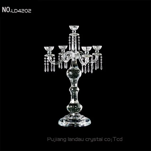 cheap hanging wedding table centerpiece crystal candelabra candlestick