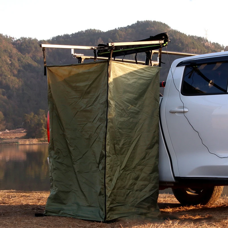 Outdoor 4X4 trailer camping car roof side dressing toilet shower tent with light