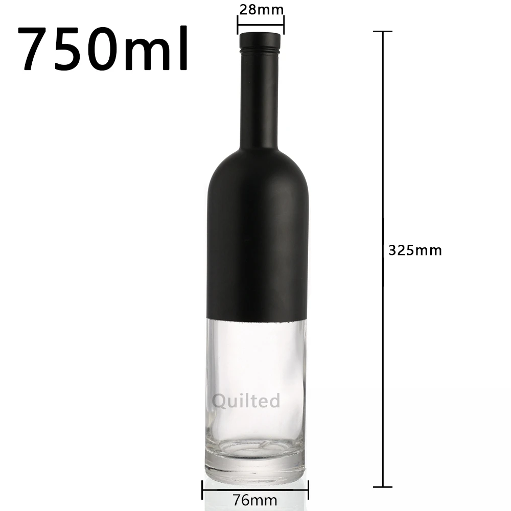 Empty Clear Round 200ml 375ml 500ml 750ml 1000ml Glass Liquor Wine Whisky Bottle Long Neck Empty Spirit Glass Bottle