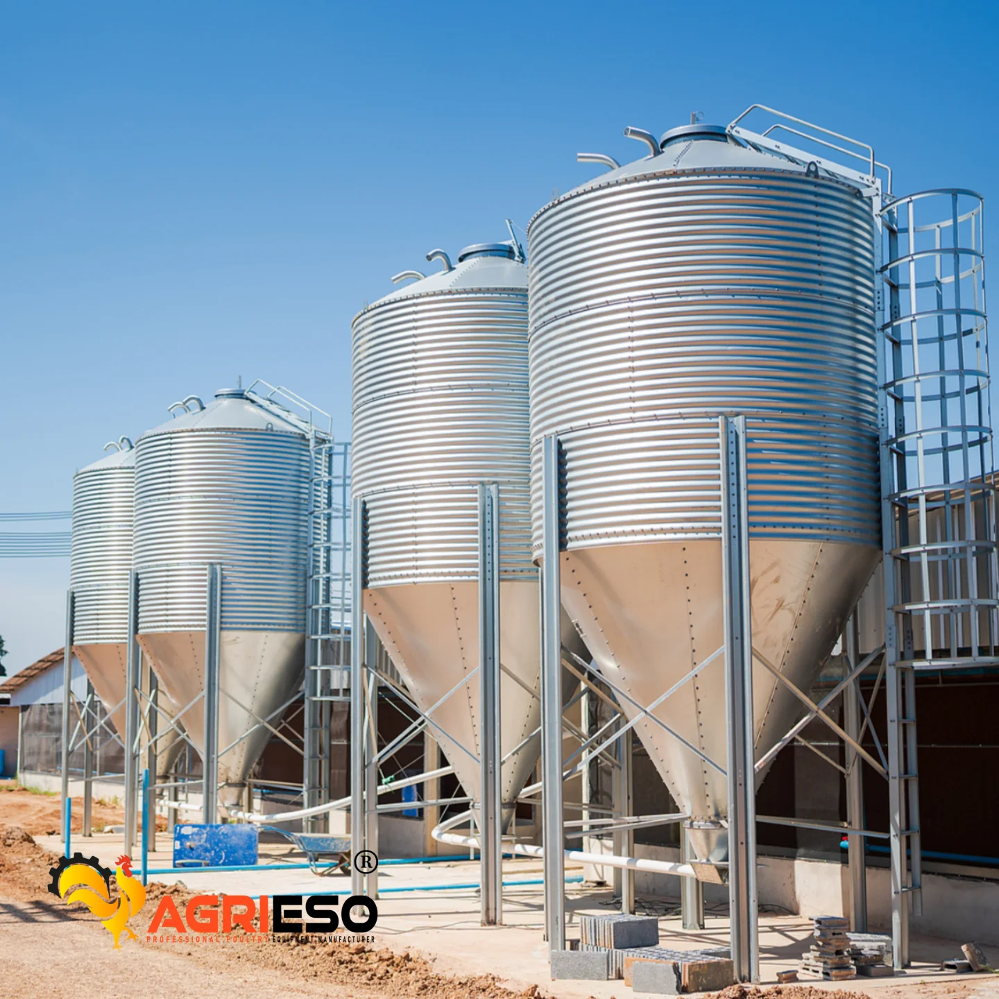 Агриесо AGS27-2 10 6 тонн новые кормушки для сельскохозяйственных животных бункеры хранения зерна корма кур ножек двухслойные