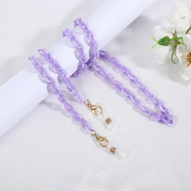 
Stock hot sale acrylic resin mask maskholder chain eye glasses chain lanyard necklace 