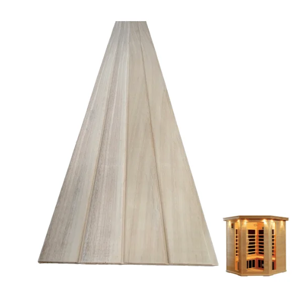 Real African solid wood abachi wood board for sauna house
