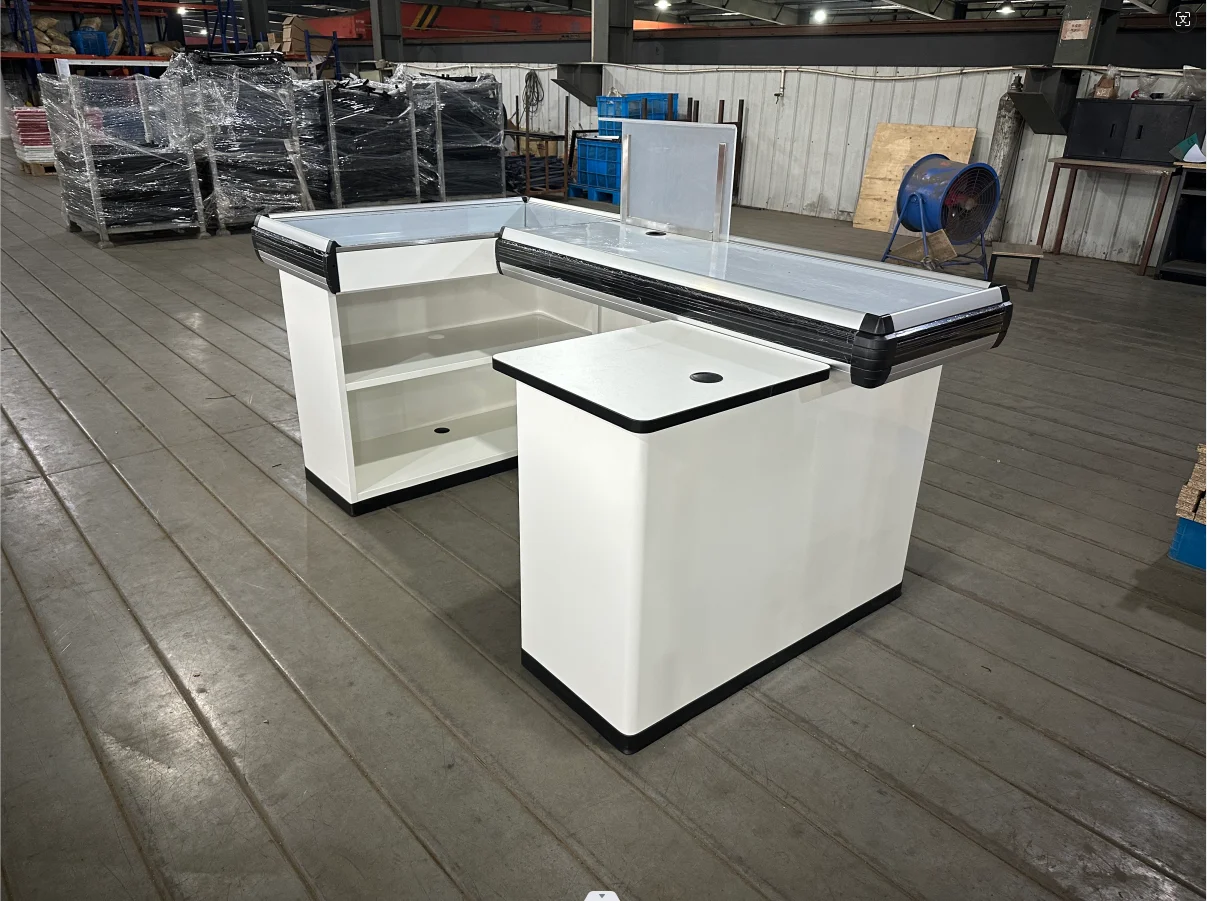 supermarket display multi-type supermarket equipment checkout counter cashier desk for shopping market