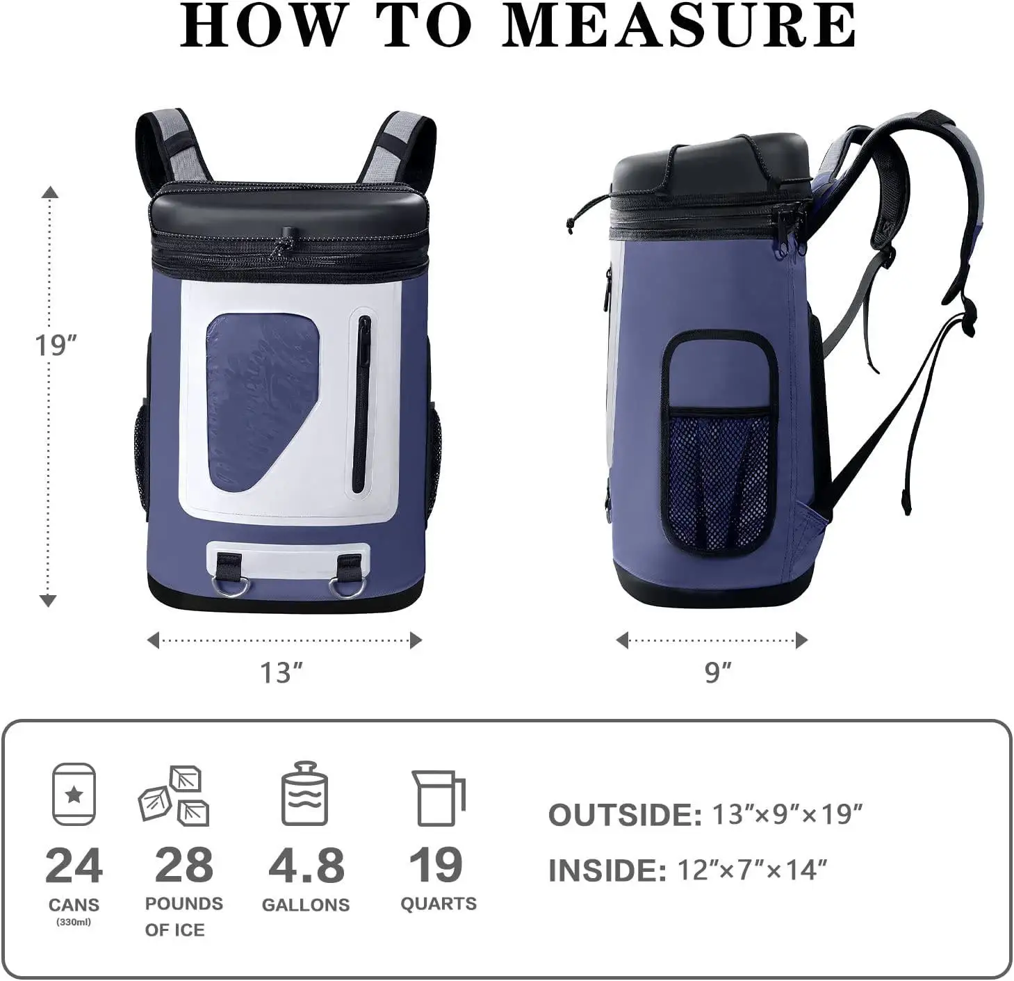 Leakproof Soft Sided Cooler Backpack Insulated Waterproof Cooler Bag Large Capacity Backpack 24 Cans Portable Soft Cooler Bags