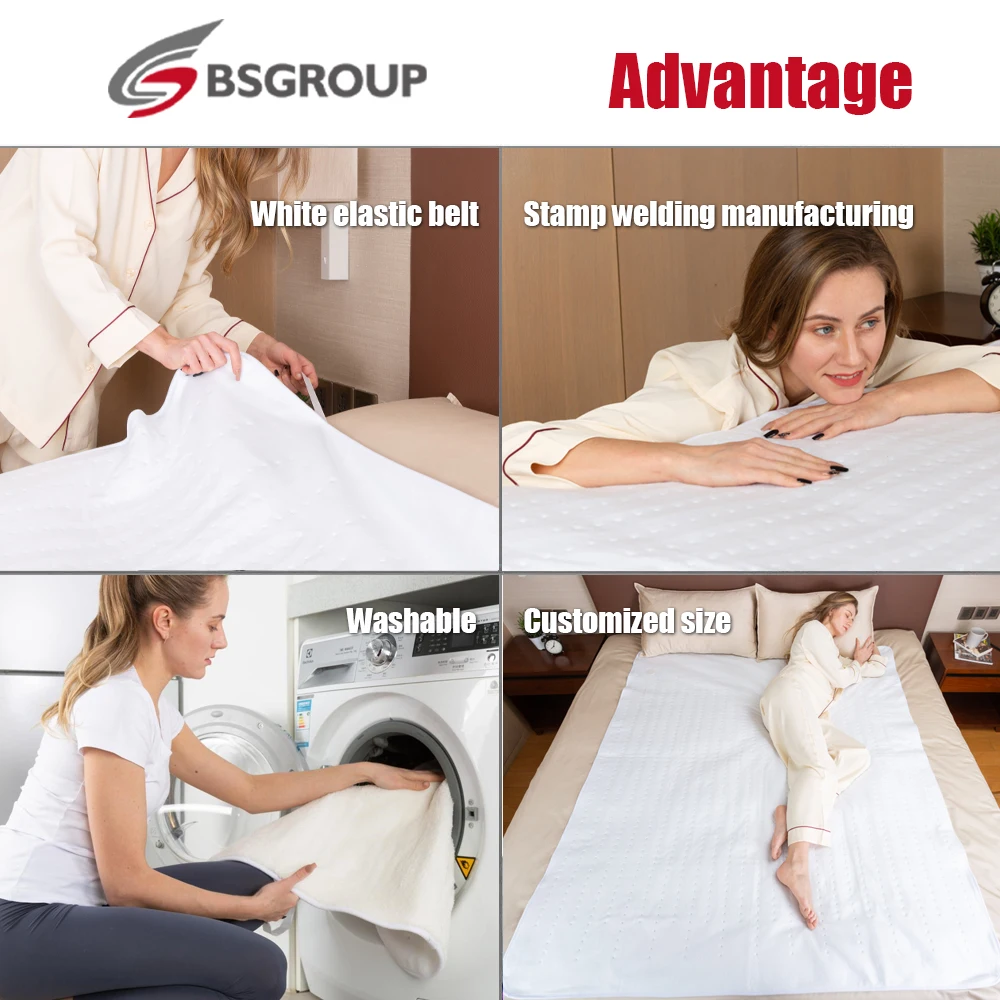 Type C/J/F uk us au plug electric heating under blanket mattress pad for bed