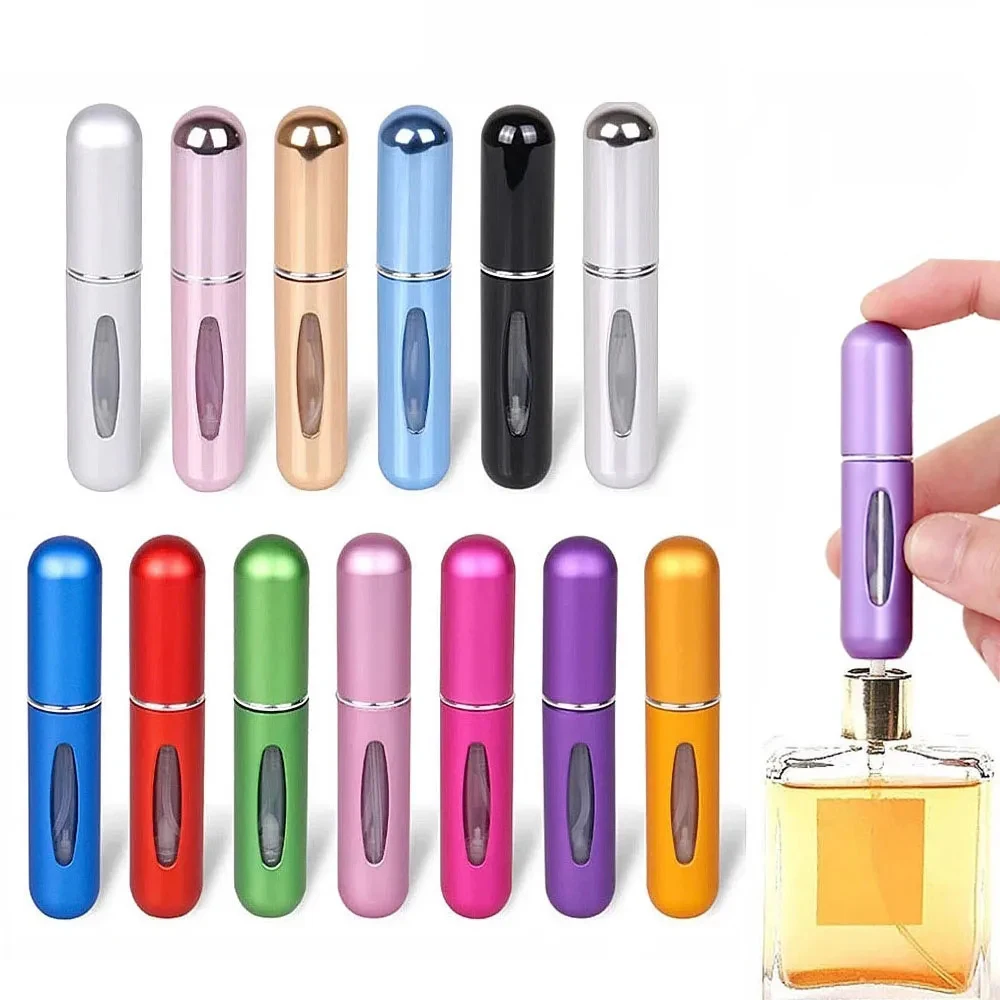 5ml 8ml Perfume Atomizer Portable Liquid Container For Cosmetics Traveling Mini Aluminum Spray Alcochol Empty Refillable Bottle