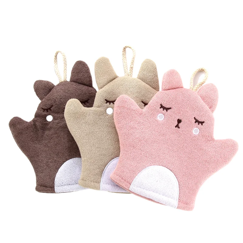 Cute Cartoon Animal Bathing Gloves Double-sided Towel Household Rubbing Plaster Bath Gloves Exfoliating Baby Bath Sponge
