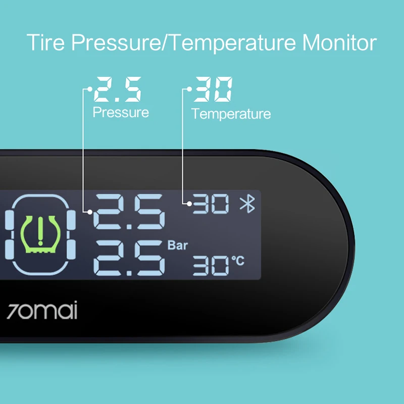 
Original Xiaomi 70mai Tire pressure monitor auto alarm Solar Power Dual USB Charge app control Car Security Alarm System 