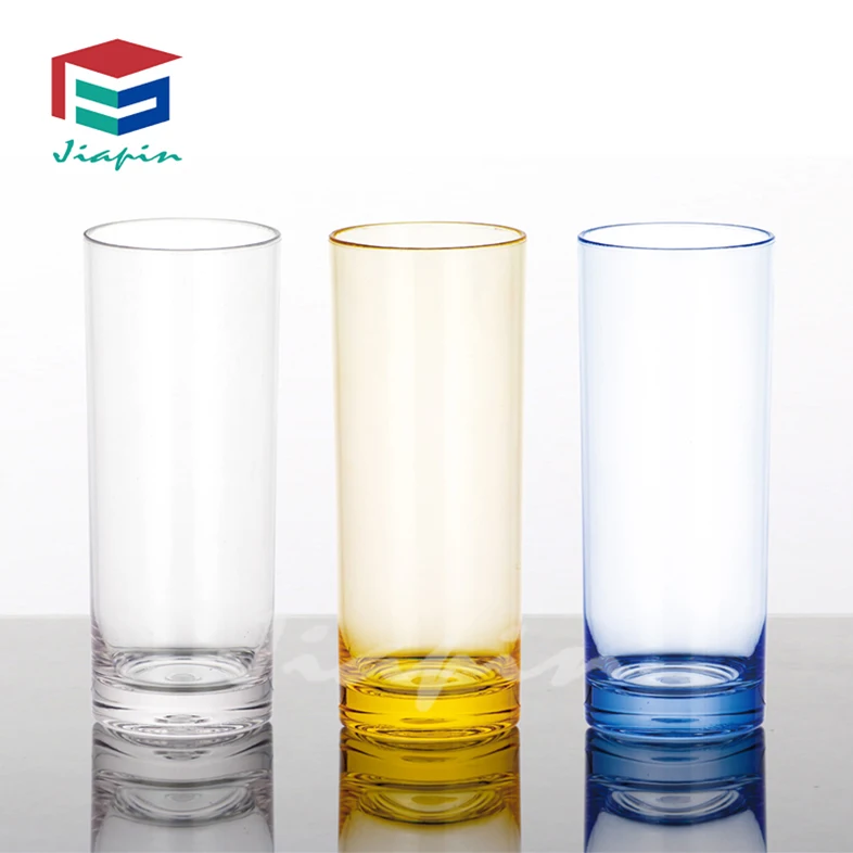 Restaurant Cups 12oz colorful unbreakable Plastic water glass plastic tumbler cup pc straight tumbler hill ball glass