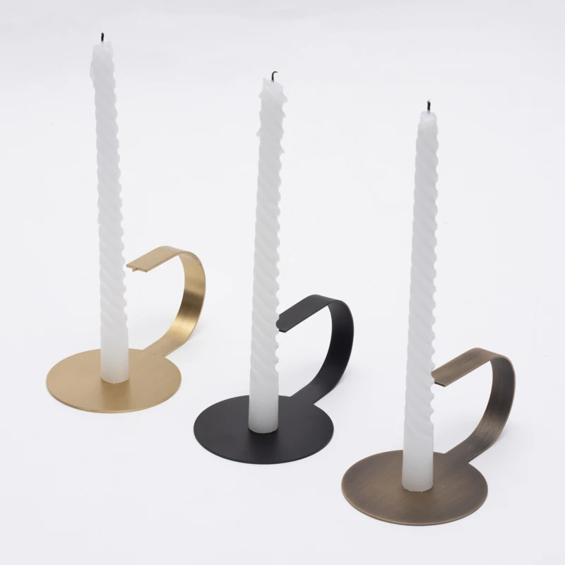 Wax Gold Brass Candlestick Candle Holder for Home Decor Black Antique Brass Candleholder