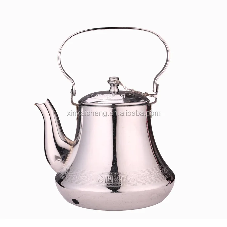 In Stock Trumpet Shape Stainless Steel 201 Hotels Commerical Buyer Tea Pot Classic Tea Sets Custom Arabic Tea Set