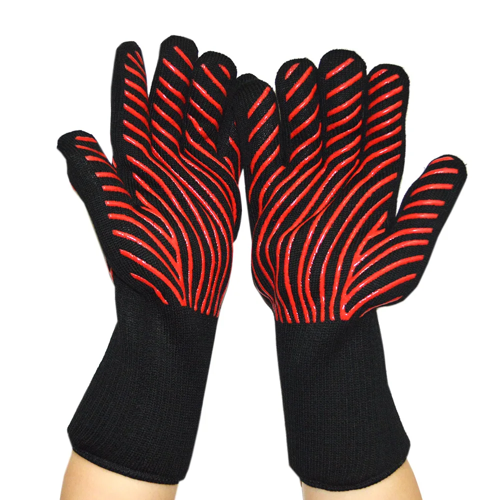 Hot Selling High Quality Heat Resistant Gloves Double Layer Silicone Heat Resistant Fire Resistant Grill Grill Gloves Oven Glove