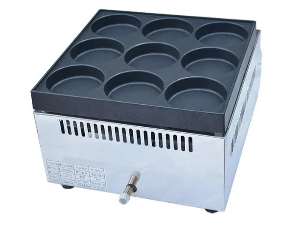 LPG Gas Type 9 Holes  Hamburger pancake machine/Egg Waffle maker