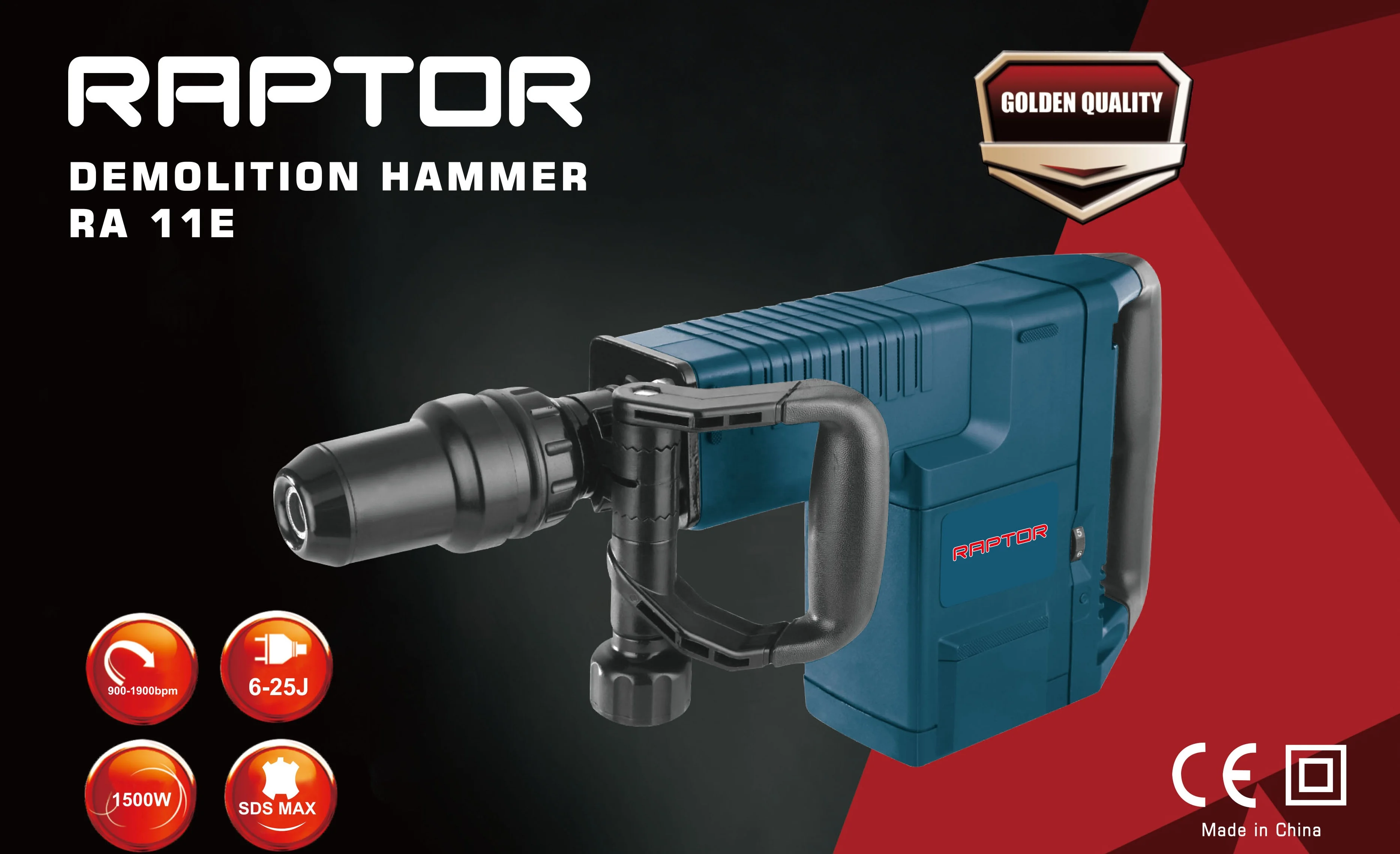220v Demolition jack Hammer 1500W Electric Jack Hammer Heavy Duty Concrete Demolition Hammer