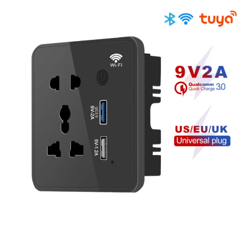 Стандарта ЕС США Великобритании универсальный Tuya Smartlife с Wi-Fi беспроводной умный дом электрическая стенная розетка двумя USB Тип