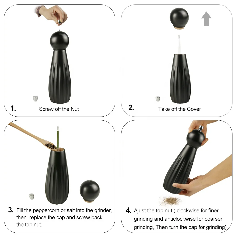 Beech Wood pepper and Herb Handed Spice Mill Grinder