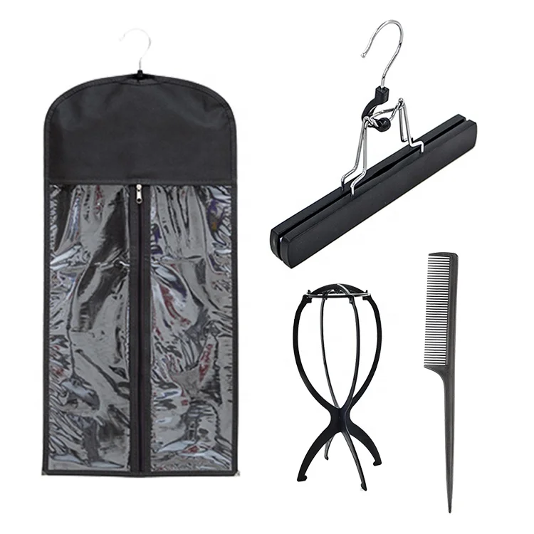 No Moq Factory Wholesale Non Woven Wig Packaging Bags Wig Storage Bag with Hanger