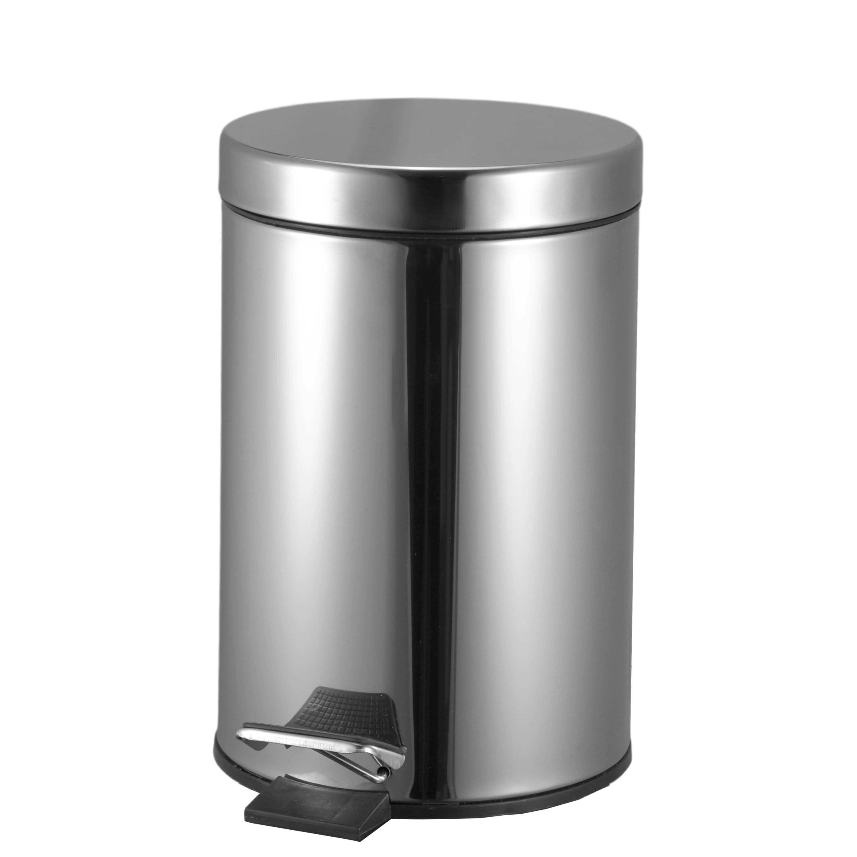 Mini mirror light metal pedal trash can for bathroom bedroom waste bin