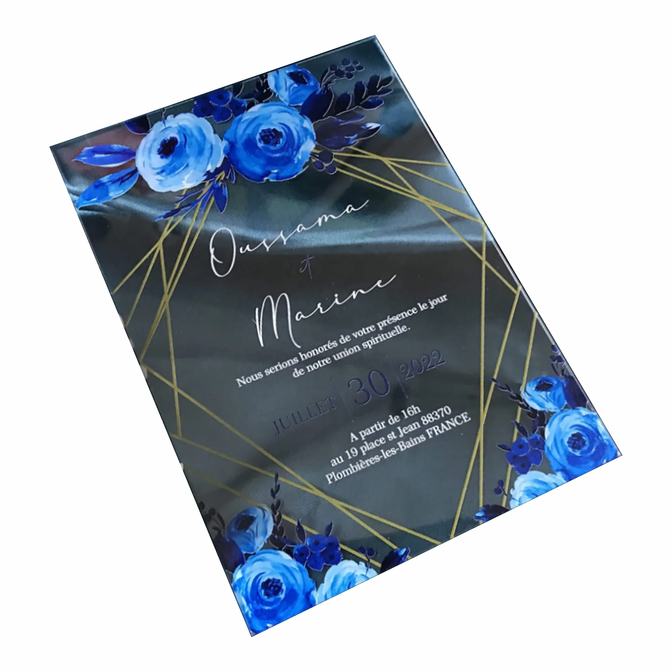 Acrylic wedding invitation cards with custom size and design
