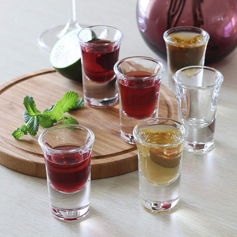 
Wholesales Customized Shot Glass Set of 6 Heavy Base Clear Shot Glass Great for Whisky Brandy Vodka Rum and Tequila Shot(0.9 OZ) 