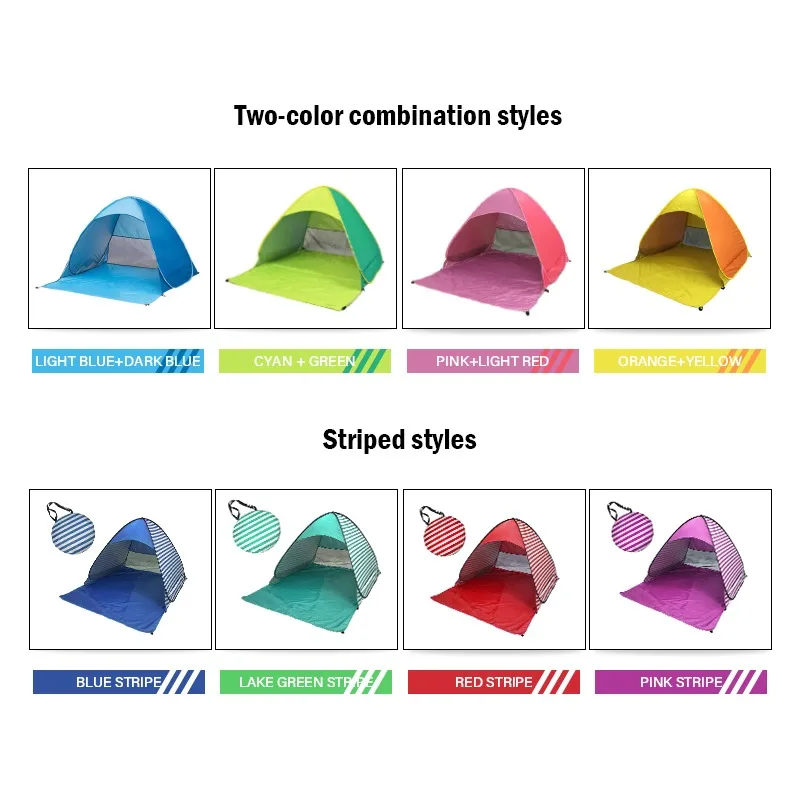 Automatic Pop Up Tent Portable Outdoor Booming Camping Fishing Quick Auto Opening Tent Cabana Beach Sun Shelter Tent With Window