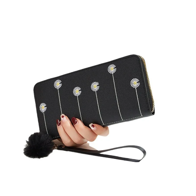 NEW purses girls 2024 wholesale plush flower print wallets fresh sweet card key long wallets women purse