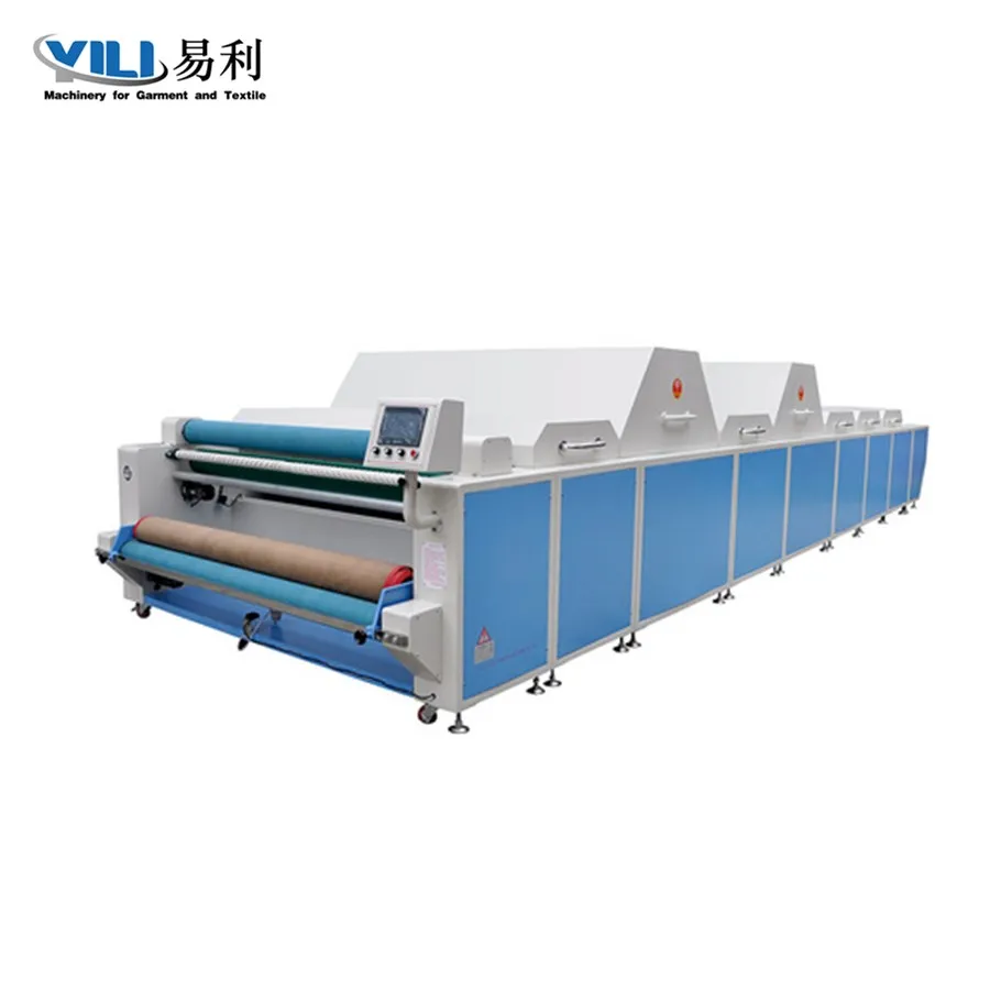 professional fabric steam preshrinking and heating setting machine for garment factory
