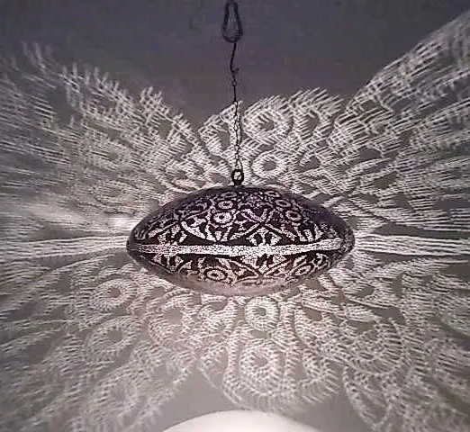 BR317 Beautiful Space Ship Egg Filigrain Brass Mosaic Lampshade