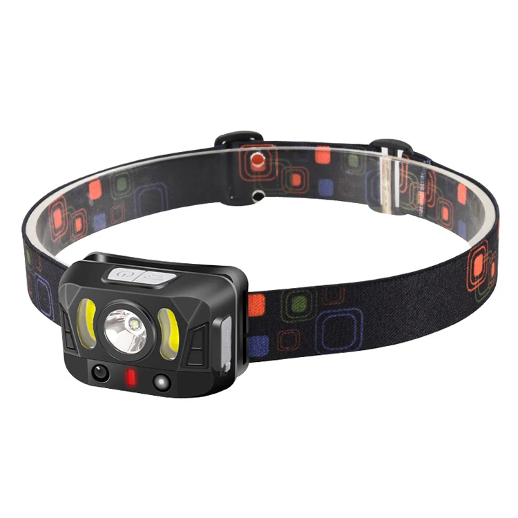 XPE+COB Rechargeable Head Torch headlight with motion Sensor