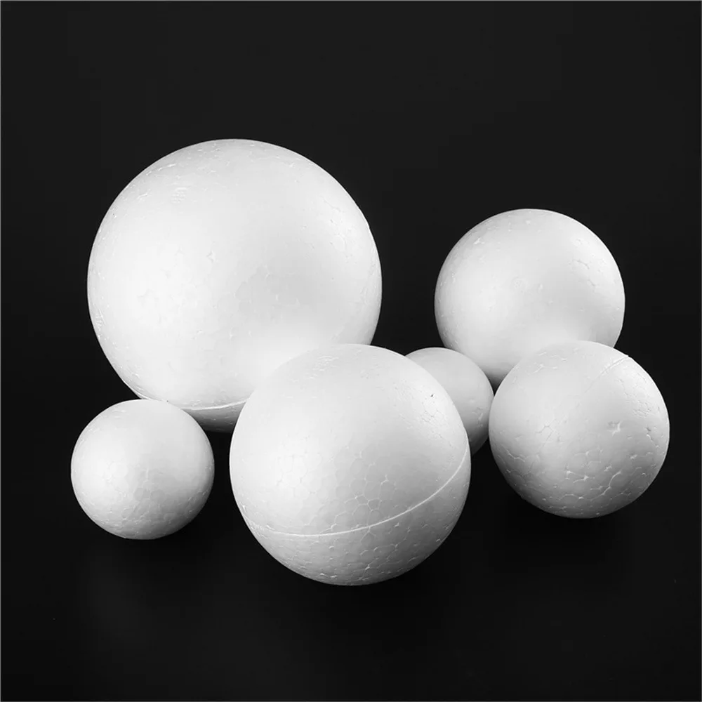 White Craft Styrofoam Balls Polystyrene Balls for Holiday Christmas Crafts Making and School Modeling Projects