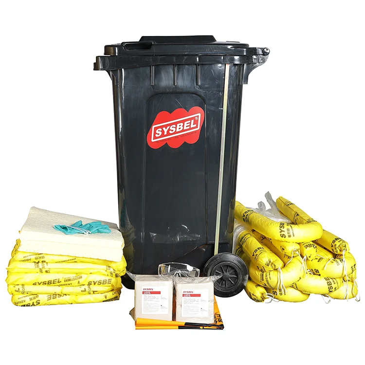 Manufacturer Supplier  Safety Spill Kit Chemical Oil Spill Control Mobile Cart Barrel Container Spill Kit