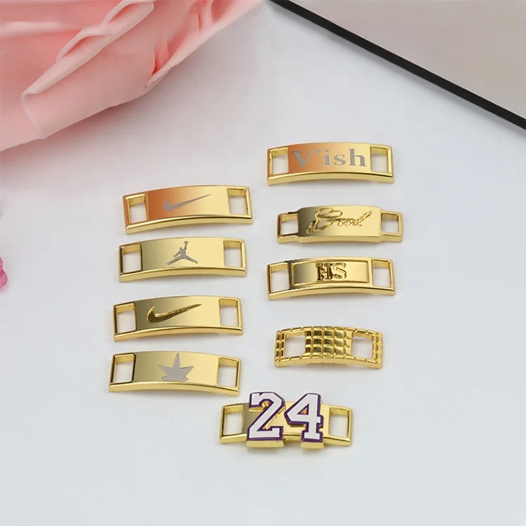 Оптовая продажа, украшение для кроссовок, логотип на заказ, спортивные шнурки, металлический шнурок с замком, подвеска для обуви