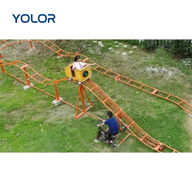 manpower driving playground amusement park equipment mini small family roller coasters with bicycle for kids sale
