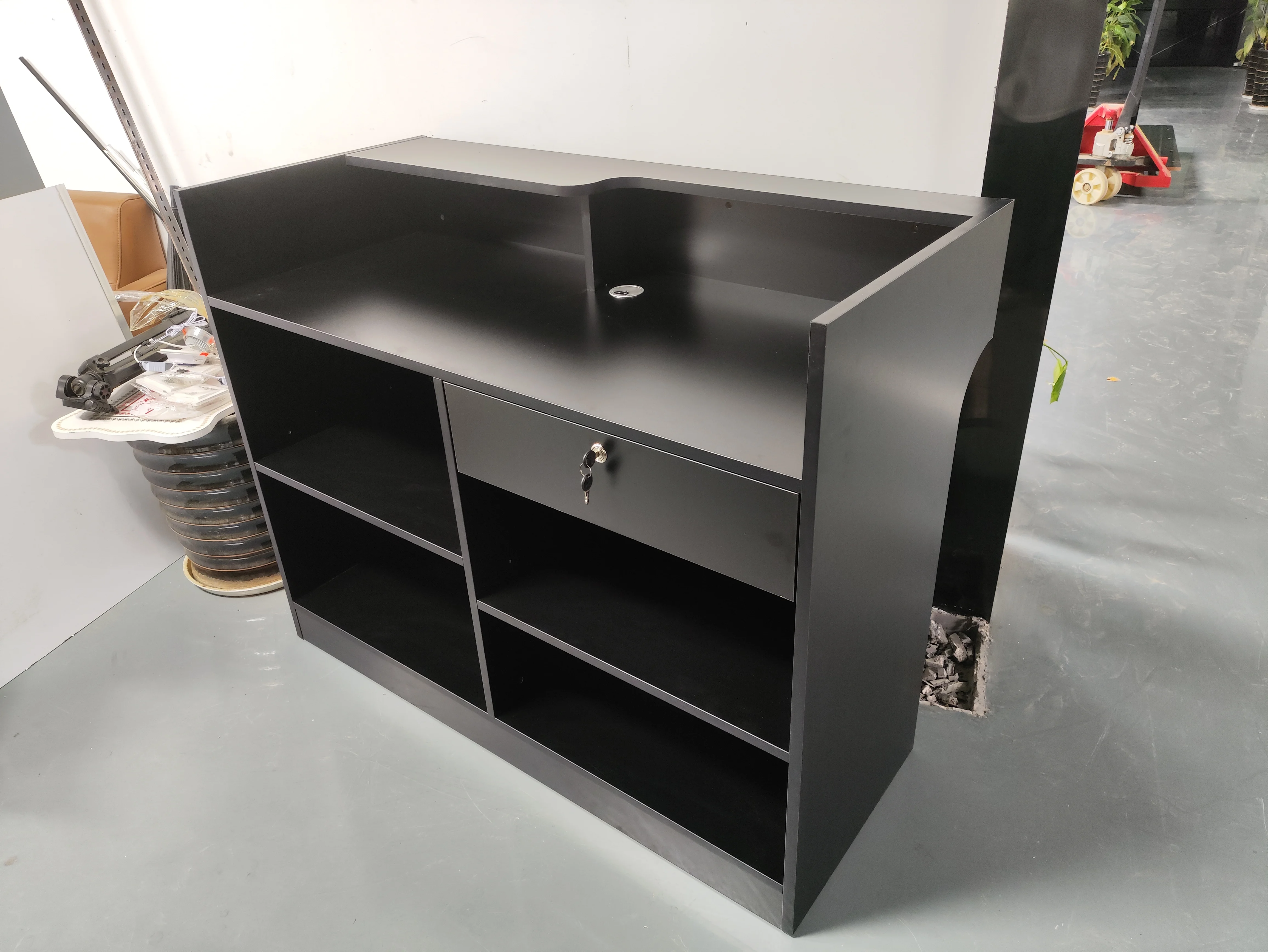 Factory Custom 120x 50 x 110cm MDF Board Check out Counter Supermarket Cashier  Desk