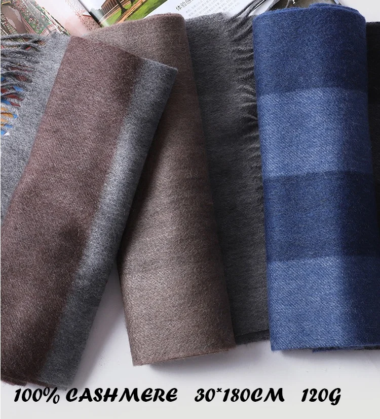 China Wholesale Soft Feeling 100%  Pashmina Plaid Scarf Cashmere Scarves For Men