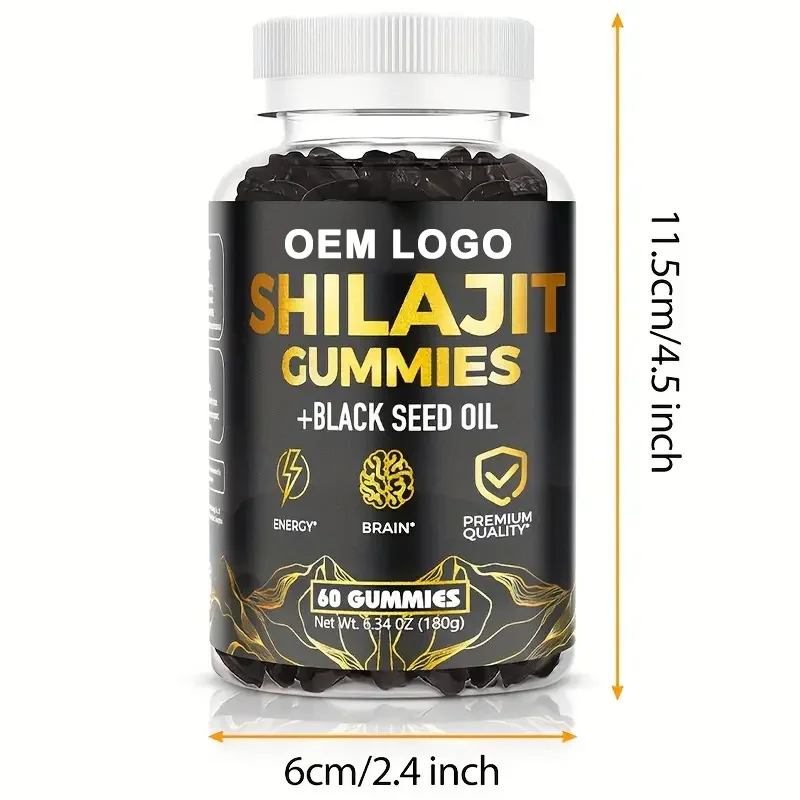 private label All in 1 Supplement Shilajit Fulvic Minerals Ashwagandha Boron Fulvic Acid Gummies For Men