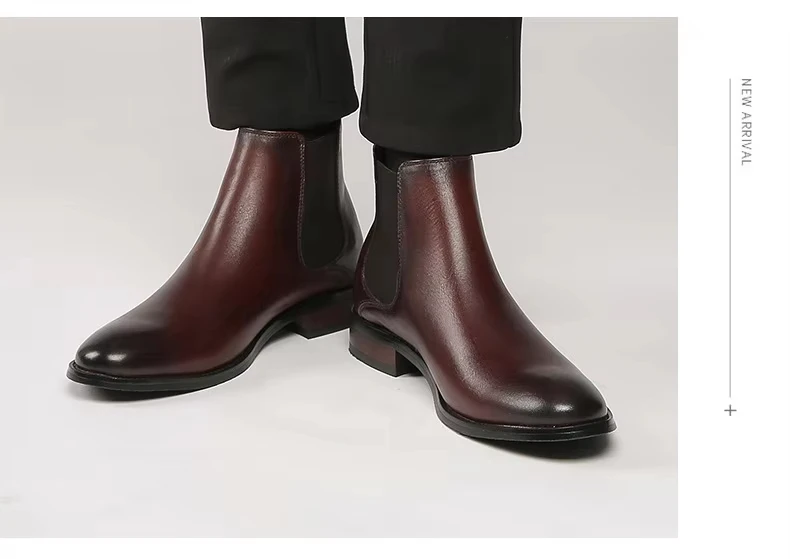 Loafer Boots Trending Popular Mens Genuine Leather Shoes Elegent Female Boys Man Slip-on Quality Chelsea Boot