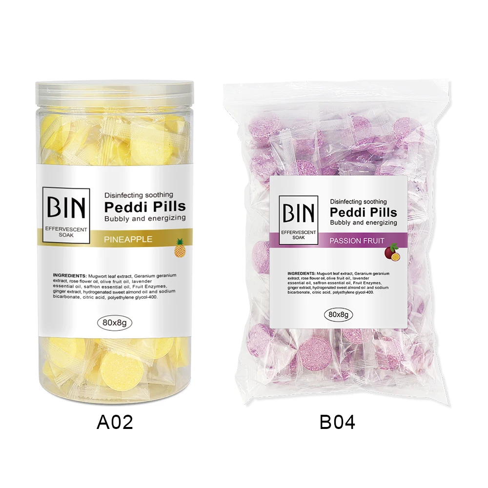 BIN Personal Foot Care Disinfection Pedicure Care Effervescent Soak Fizz Tablet for SPA