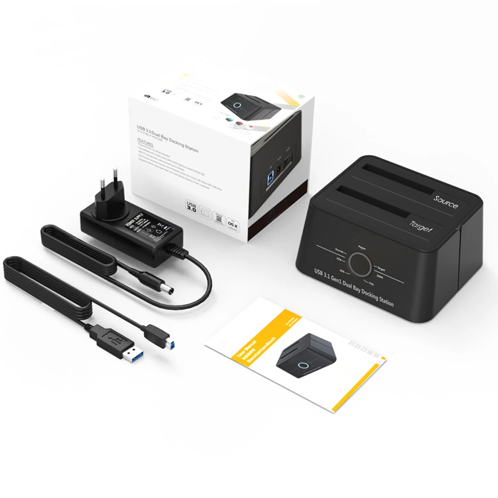 High Speed USB 3.0 Dual Bay all in 1 hdd docking station