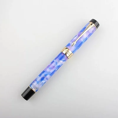 JINHAO 100 White Golden Plated Acrylic Ink Pen Great Writing New Long Nib Pink Coffee Original Fountain Pen