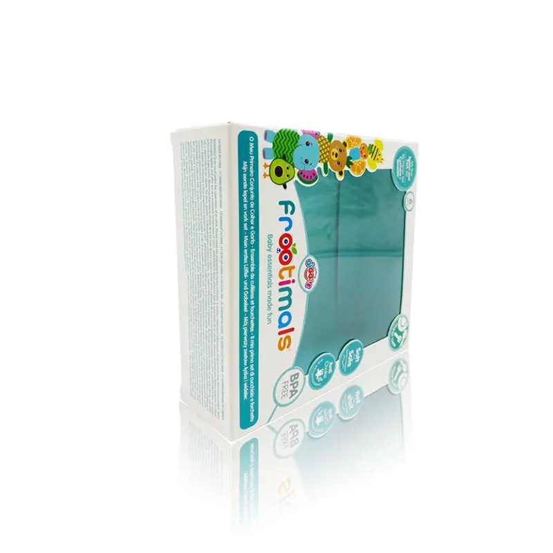 Custom Design Eco-Friendly Paper Packaging Box for Kids Toy & Baby Products Packaging with Clear PVC Window Recyclable Paper Box