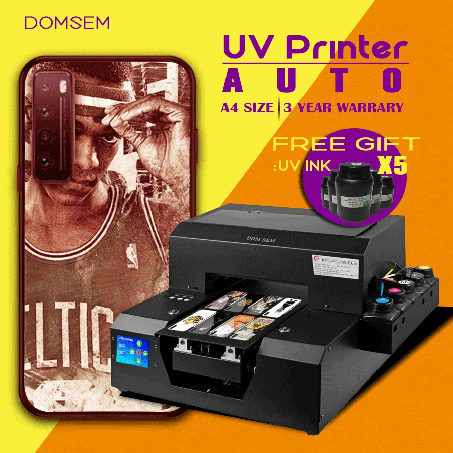 Domsem Hot A4 UV Printer Photo Printers Inkjet Printing Machine