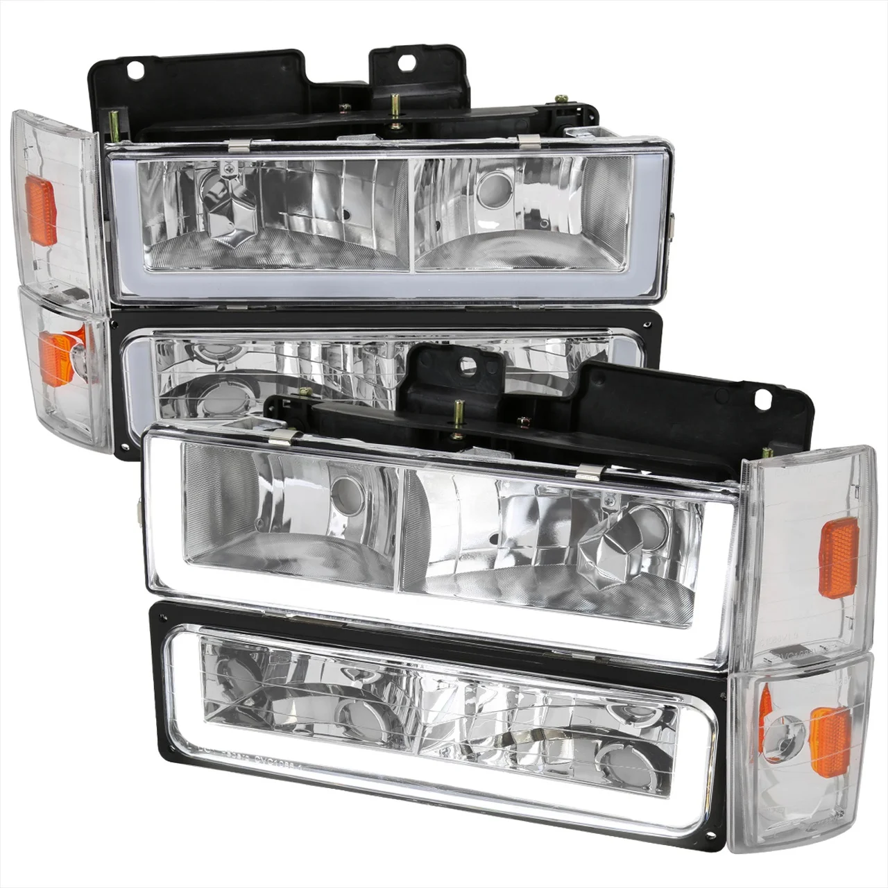Apply To Auto Lighting Systems  For 1988-1993 Chevrolet/GMC C10 C/K Sierra Tahoe LED BAR Headlights with Bumper &Corner Lights